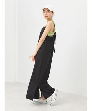 earth music&ecology ポンチＩラインキャミワンピース Black