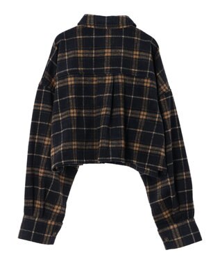 Green Parks ・ＥＬＥＮＣＡＲＥ　ＤＵＥ　シャギーチェックショートシャツ Navy