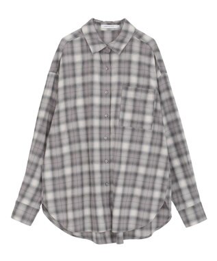 AMERICAN HOLIC ビエラ起毛チェックシャツ Gray