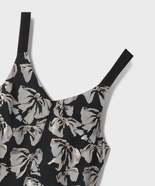 GRACE CONTINENTAL リボンオパールドレス ブラック