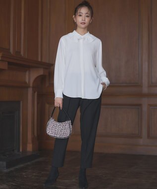 組曲 L フリルカラーレイヤード ブラウス アイボリー系