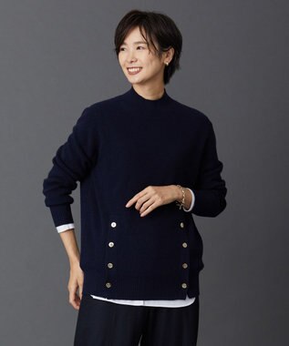 J.PRESS LADIES 【洗える】SEMI WORSTED ハイネック ニット ネイビー系