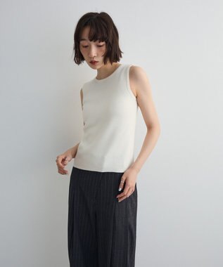 Green Parks SET2点Zipニットカーディガン+アメスリタンク Ivory