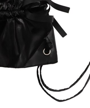 WEGO ドロストリボンギャザーナップサック ブラック