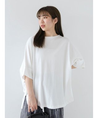 Green Parks 冷っとすずやか　ドルマンカット５分袖プルオーバー Off White