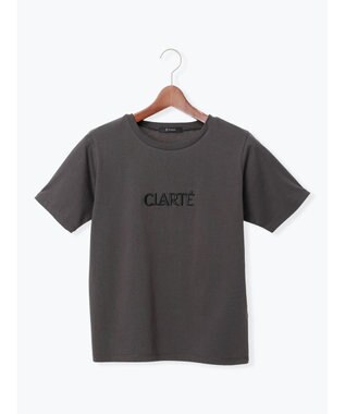 Te chichi ウレタン刺繍ロゴスタンダードTシャツ チャコールグレー