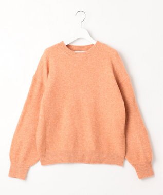 Feroux 【洗える】クルーネックニット プルオーバー ライトオレンジ系