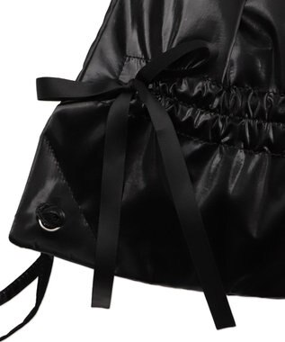 WEGO ドロストリボンギャザーナップサック ブラック