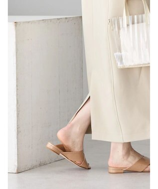 AMERICAN HOLIC イージーケアＵネックＩラインワンピース Gray Beige