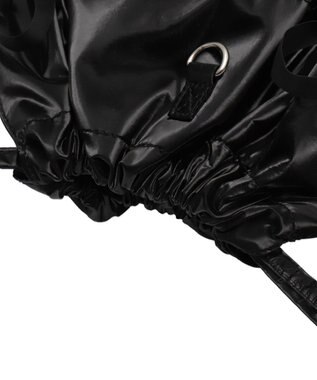 WEGO ドロストリボンギャザーナップサック ブラック