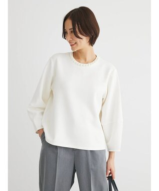Green Parks パール付ポンチカットプルオーバー Off White