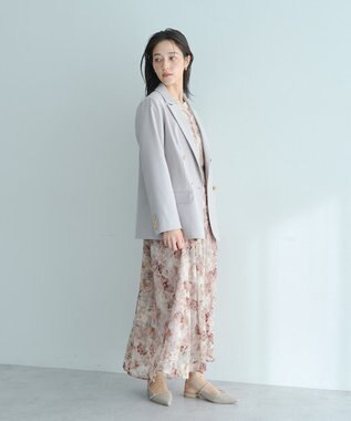 YECCA VECCA 金釦テーラードジャケット Gray Beige