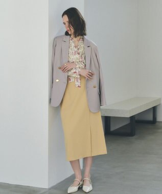 YECCA VECCA 金釦テーラードジャケット Gray Beige