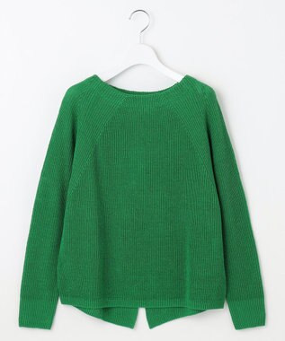 自由区 L 【カタログ掲載・WEB限定カラーあり・洗える】リネンミドルゲージボートネック ニット [新色]グリーン