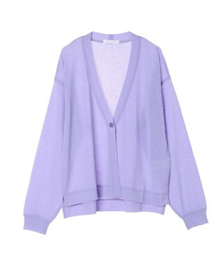 Green Parks Ｖネックシアーカットカーディガン Purple