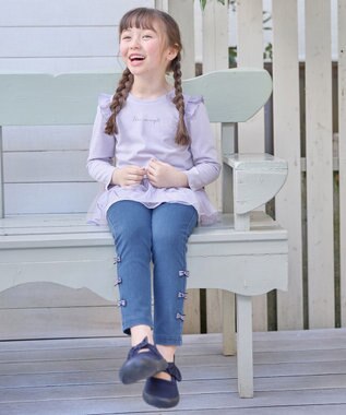 ANY KIDS 裾チュール 長袖 Tシャツ ラベンダー