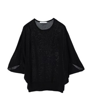 AMERICAN HOLIC 接触冷感トライアングルスリーブニットプルオーバー Black