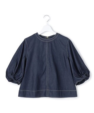 J.PRESS YORK STREET 【WOMEN】ライトダンガリー ツイストスリーブ ブラウス