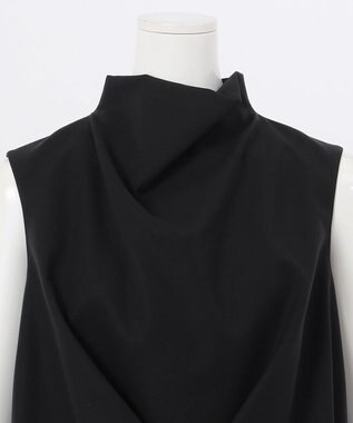 23区 L 【エステータ】コットンダブルクロス ノースリーブブラウス ブラック系