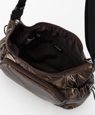 LA BAGAGERIE メタリックドロストポケット　ミニショルダーバッグ チョコ