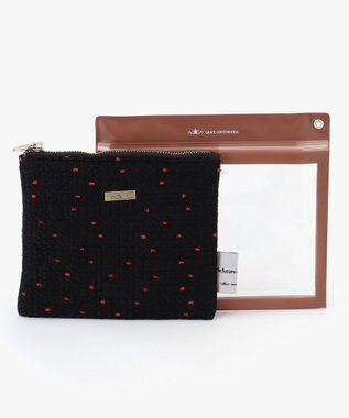 GRACE CONTINENTAL Fabricフラットポーチ-AW