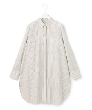 ICB 【洗える】CRySiタイプライター ロングシャツ オフホワイト系柄