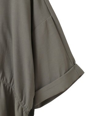 YECCA VECCA ギャザーデザイン配色シャツ Khaki
