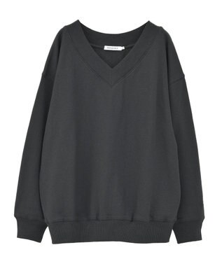 AMERICAN HOLIC Vネックワンポイントロゴスウェットプルオーバー Charcoal Gray