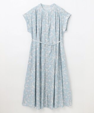 ANY L 【手洗い可能】レトロギャザーワンピース サックス