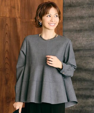  【SHIHOさん着用】ソフトウールブレンドペプラム ブラウス