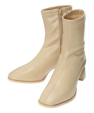 Green Parks ・ｍｉｎｉａ　金具付ストレッチショートブーツ Beige