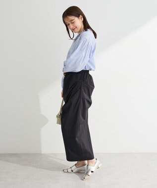 Green Parks ２ｗａｙフリルハイネックブラウス Sax