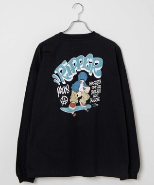 WEGO 【ユニセックス着用ITEM】ユニークモチーフBIGロンT ブラック