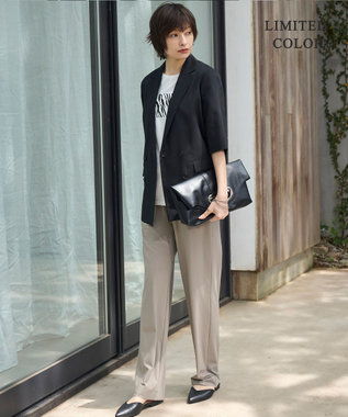 ICB L 【WEB限定カラーあり・UVカット・接触冷感・速乾】マットスキューバ セミワイドパンツ クリームブラウン系［WEB限定］