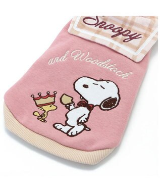 PET PARADISE スヌーピー チェック襟 トレーナー 《ピンク》  小型犬 ピンク