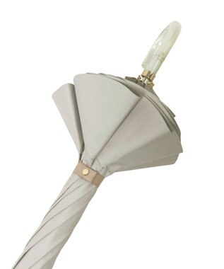 MOONBAT 【一級遮光日傘】LANVIN en Bleu (ランバン オン ブルー)  長傘 フレアフリル 遮光 遮熱 UV キャメル