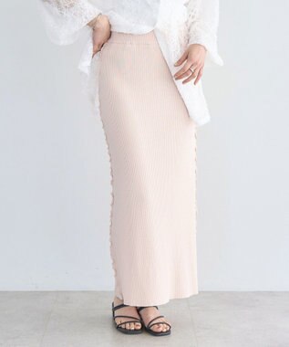 earth music&ecology サイドメローリブニットスカート