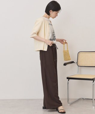 AMERICAN HOLIC 【マルチ機能】リブ半袖カーディガン Ivory