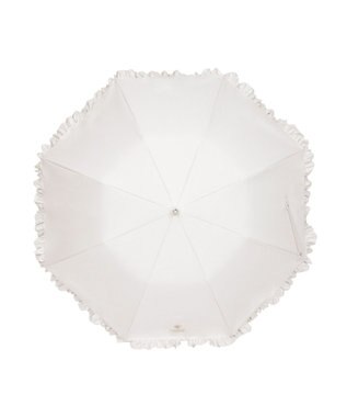 MOONBAT 【晴雨兼用折りたたみ日傘】ポール & ジョー (PAUL & JOE ACCESSOIRES) クリザンテームワンポイントフリル 一級遮光99.99% 遮熱 UV 晴雨兼用 オフホワイト
