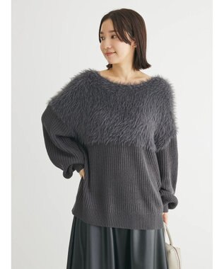 Green Parks ・Ｐｅｔｉｔ　Ｆｌｅｕｒ　シャギーキリカエニット Charcoal Gray