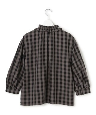 23区 L 【WEB&一部店舗限定】ブロックチェック フリル ブラウス モノトーンチェック