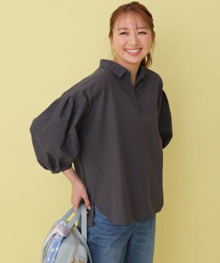 ANY SIS S レースパフスリーブ シャツ