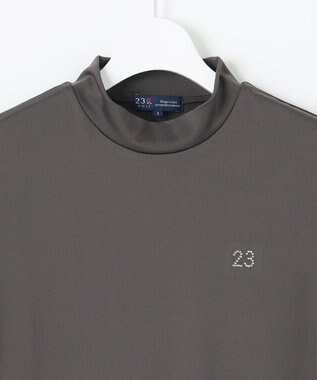 23区GOLF 人気デザインがリバイバル！【WOMEN】レース袖 半袖モックネックシャツ グレー系