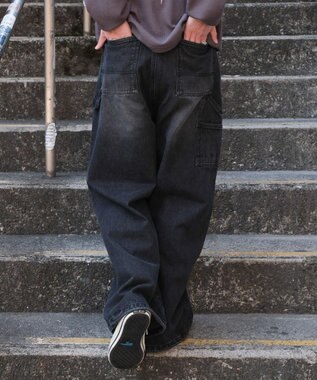 WEGO ダブルニーダメージデニムパンツ デニムブラックソノタ