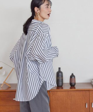 AMERICAN HOLIC イージーケアブロードシャツ Stripe Black