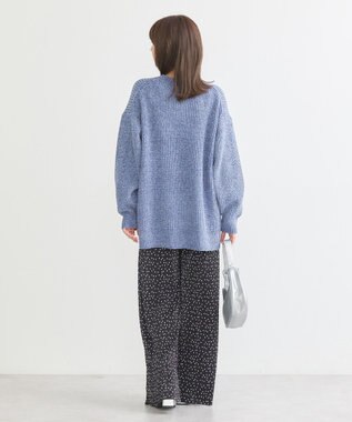 earth music&ecology シャイニーベロアチュニック Blue