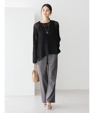 AMERICAN HOLIC 透かし編みメッシュニットプルオーバー Brown