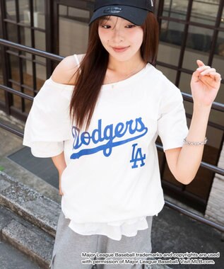 WEGO 別注MLBオフショルビッグT 柄1