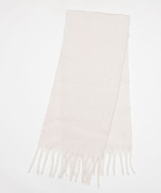 WEGO 【マフラー/ユニセックス着用】ワイドフリンジストール オフホワイト