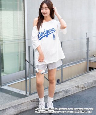 WEGO 別注MLBオフショルビッグT 柄1